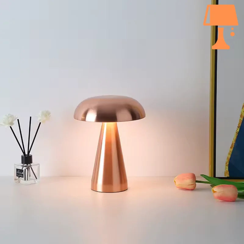 lampe de chevet champignon rose design