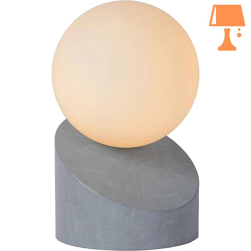 petite lampe chevet opaline gris