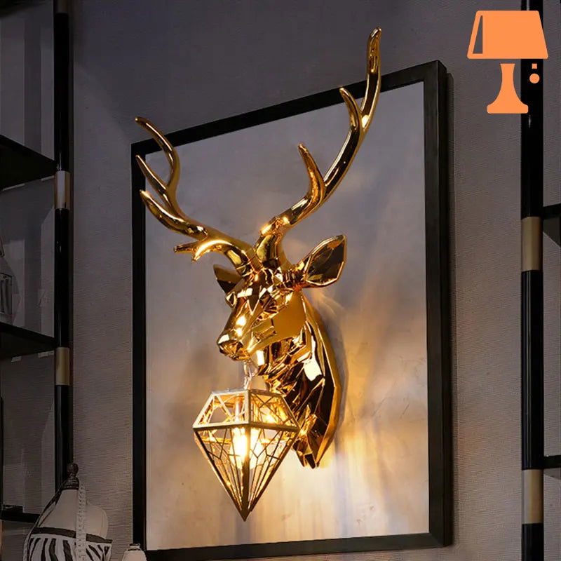 lampe-mural-cerf-dore