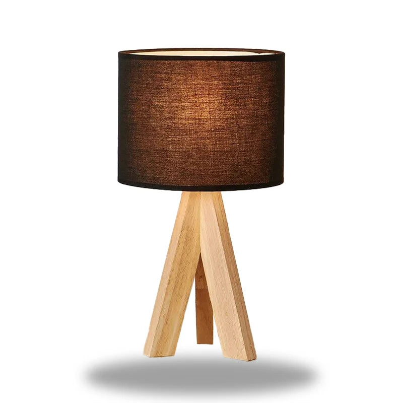 lampe noir et bois