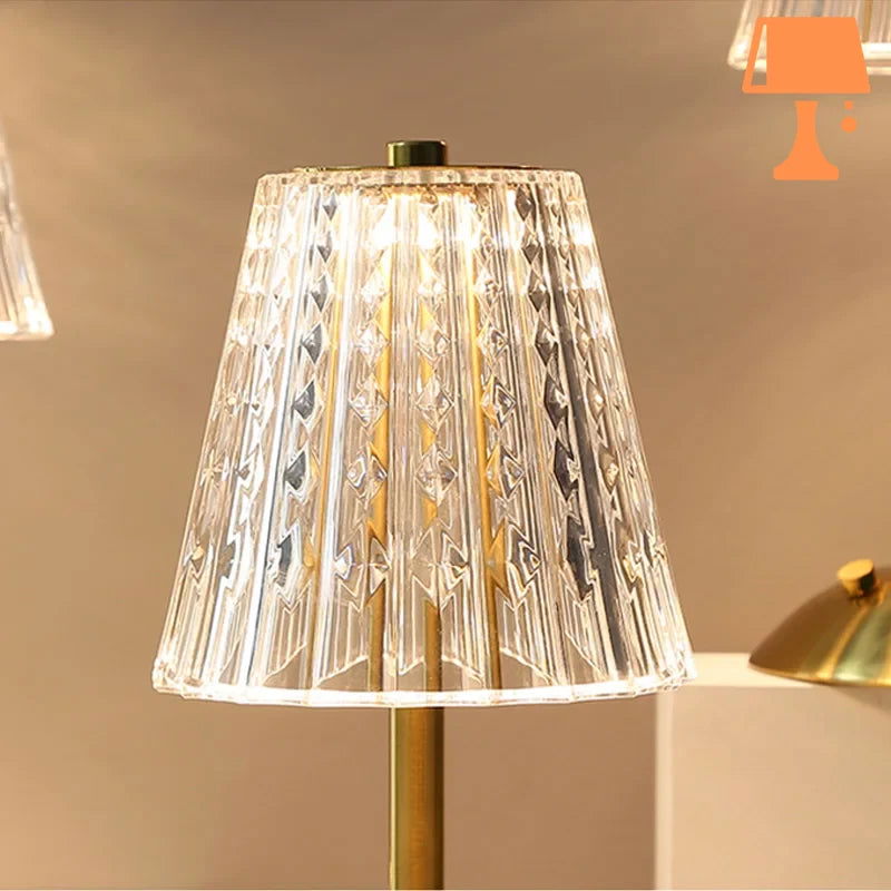 lampe de chevet abat jour verre dorée