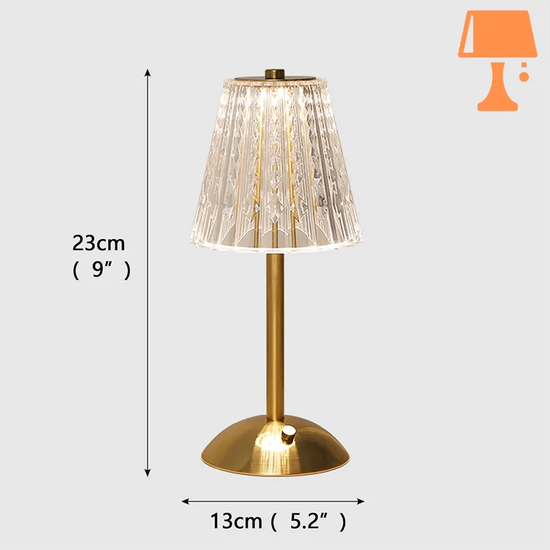 lampe de chevet abat jour verre mesure