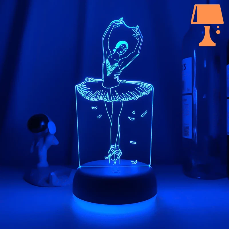 lampe de chevet ballerine bleu