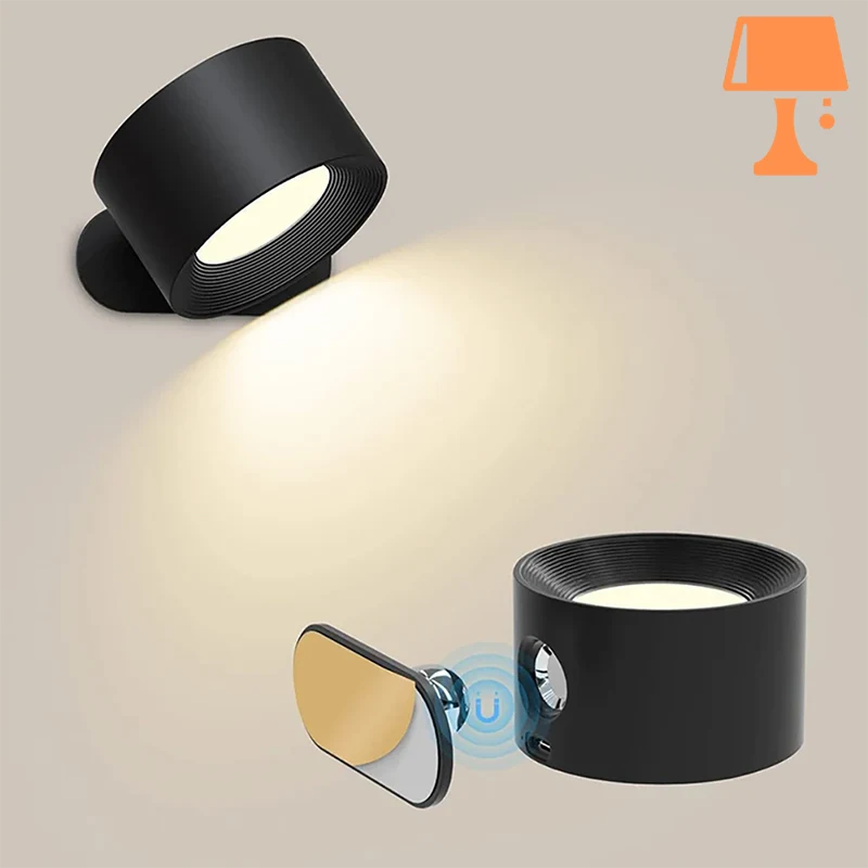 lampe de chevet directionnelle noir magnetique