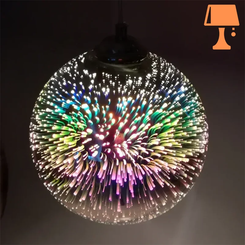 lampe de chevet en verre coloré feu artifice