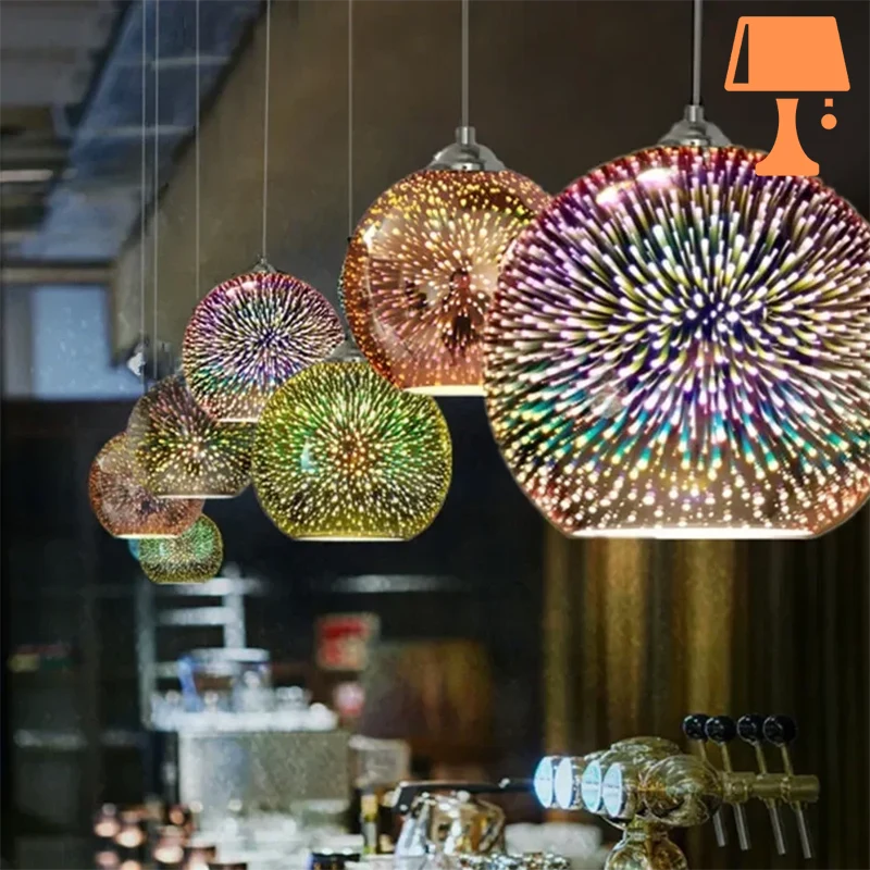 lampe de chevet en verre coloré plafonnier
