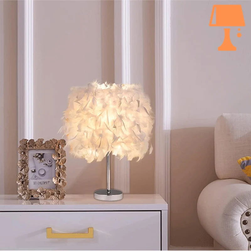 lampe de chevet fourrure chambre