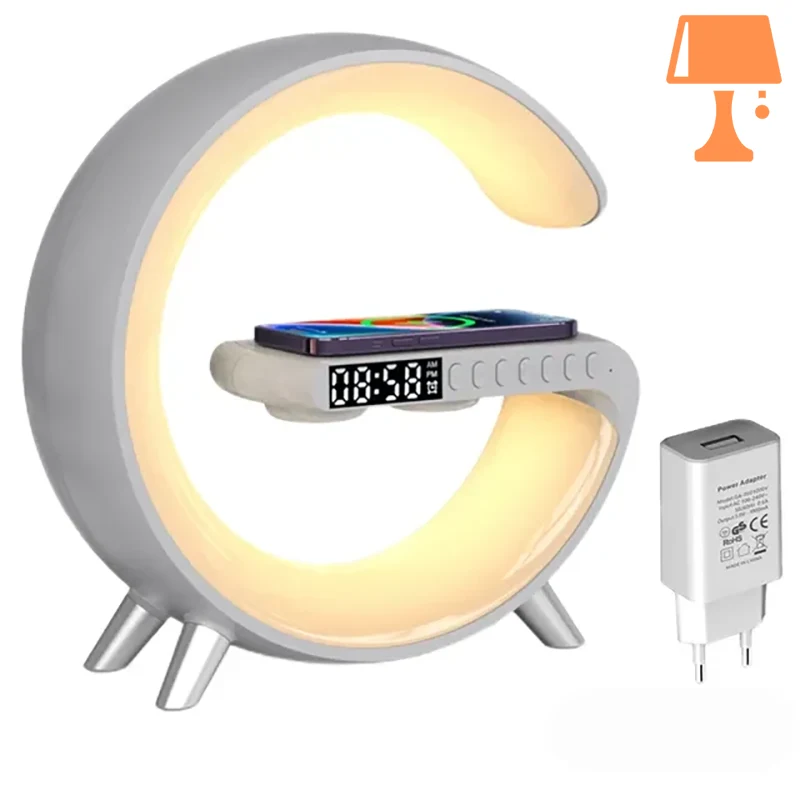 lampe de chevet horloge blanc
