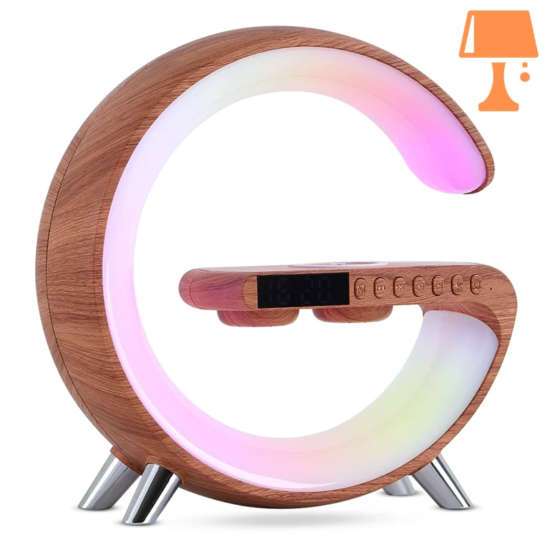 lampe de chevet horloge bois