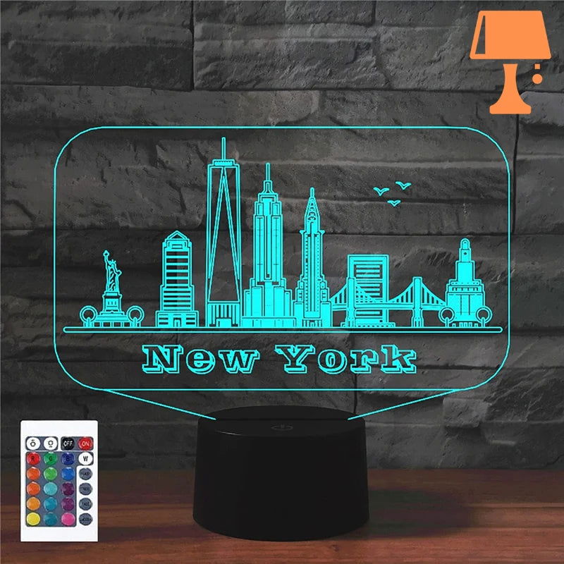 lampe de chevet new york télécommandée