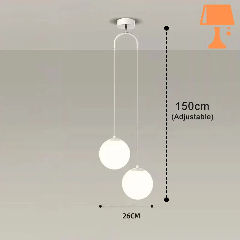 lampe de chevet pendante blanc double