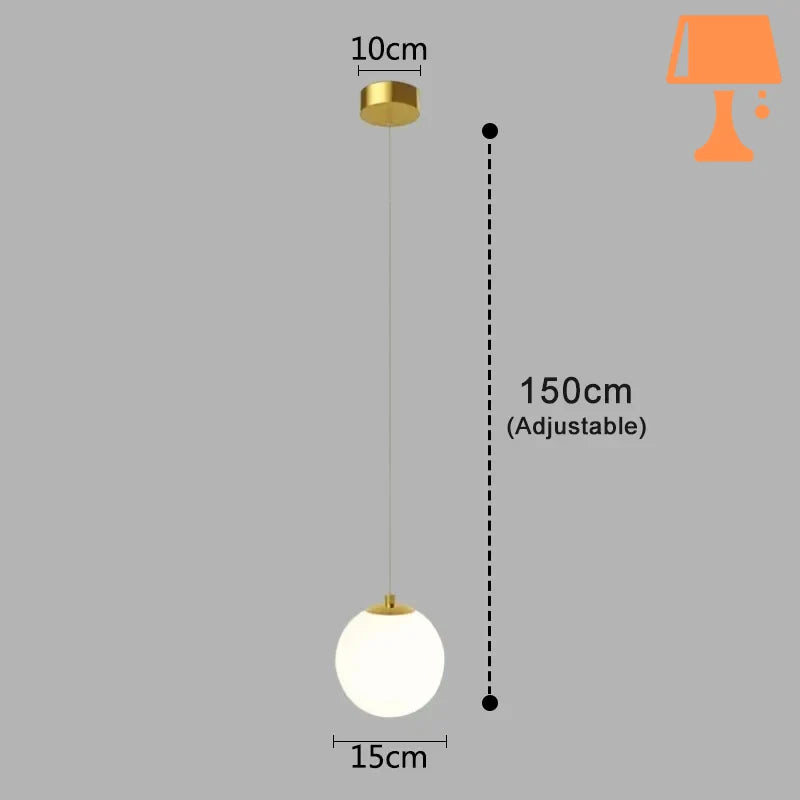 lampe de chevet pendante dorée