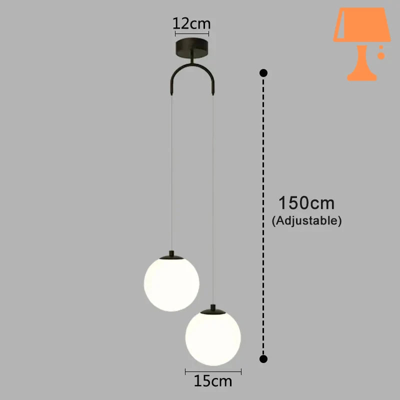 lampe de chevet pendante noir double