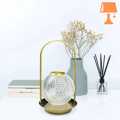lampe de chevet à led dorée
