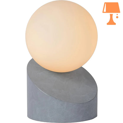 petite lampe chevet opaline gris