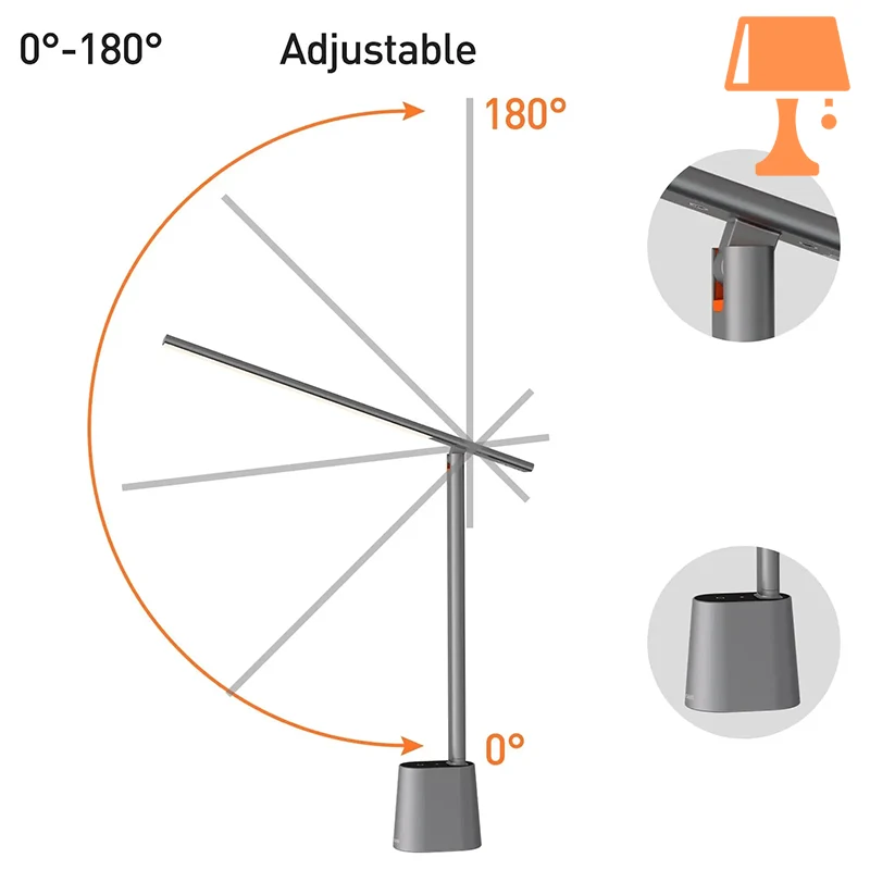 lampe de lecture pour table de chevet rotatif