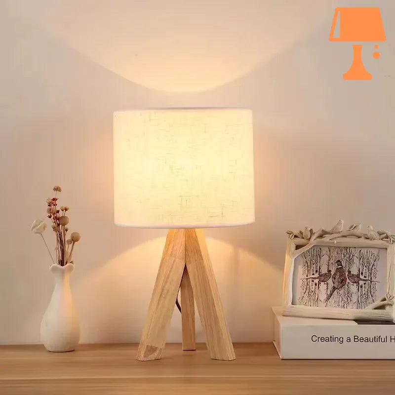 Lampe de Chevet Trépied Bois Chambre