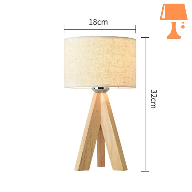 Lampe de Chevet Trépied Bois Mesure