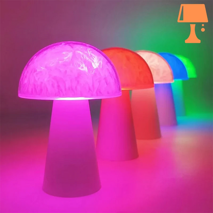 Lampe de Chevet Vintage Champignon Allumée