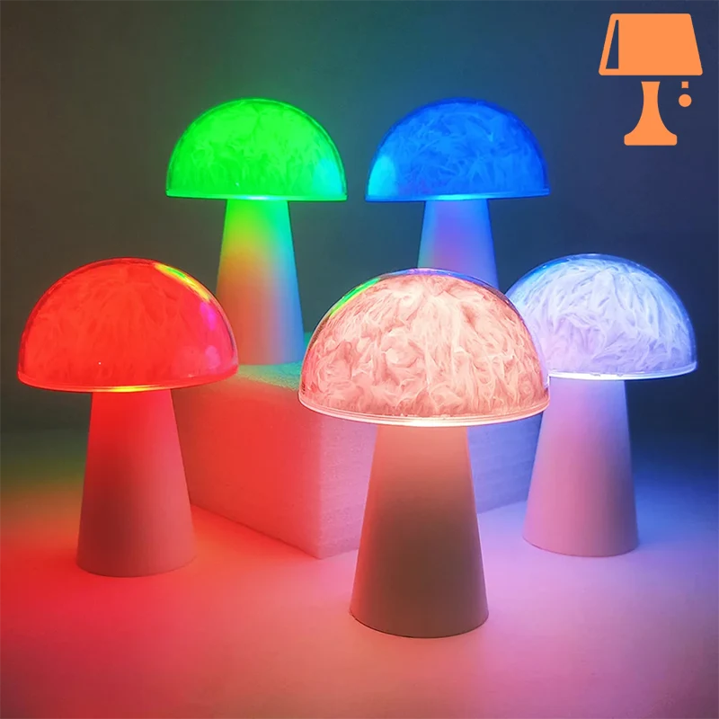 Lampe de Chevet Vintage Champignon Couleur