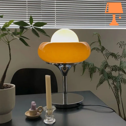 Lampe de Chevet Vintage Orange Table