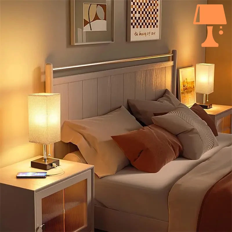 Lampe de Chevet Vintage Tissu Chambre