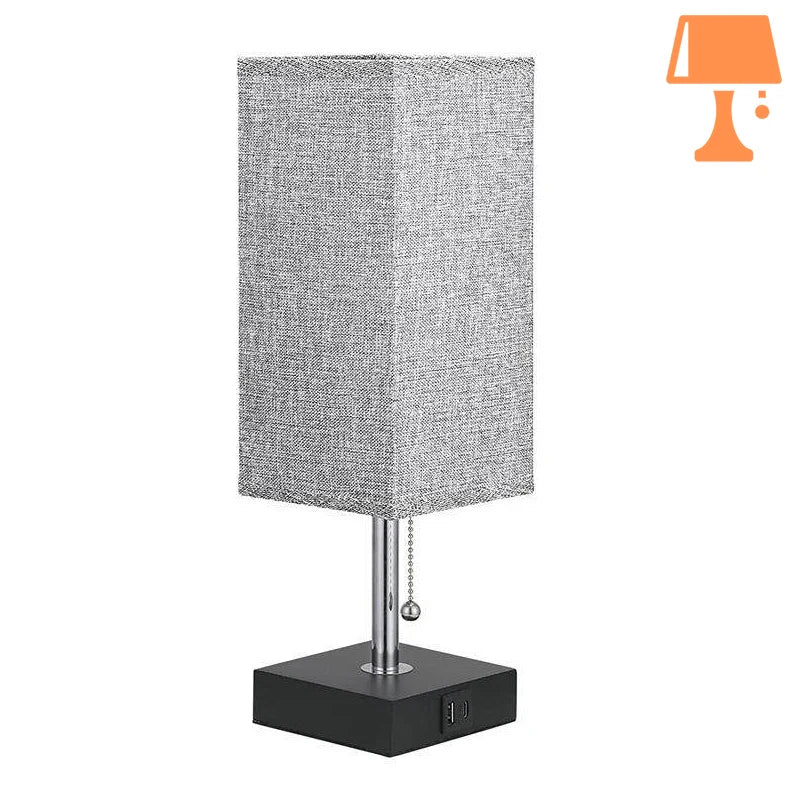 Lampe de Chevet Vintage Tissu Gris