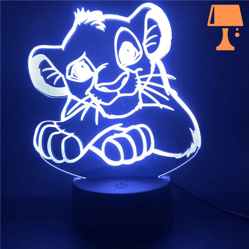 lampe lion bébé blanc