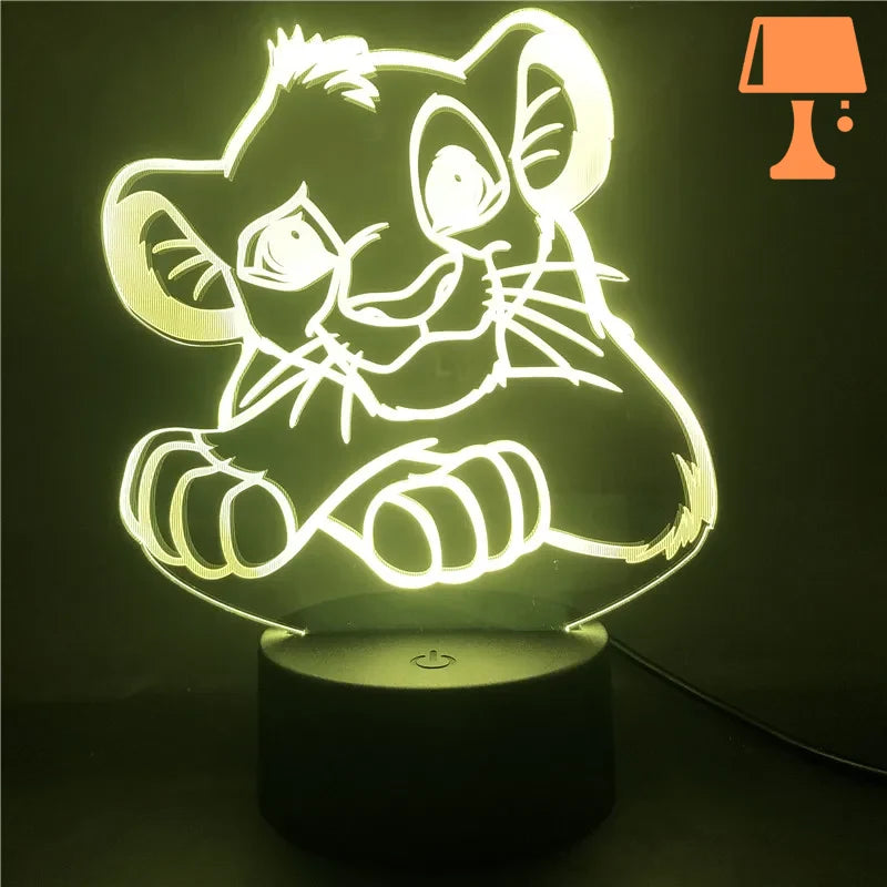 lampe lion bébé jaune