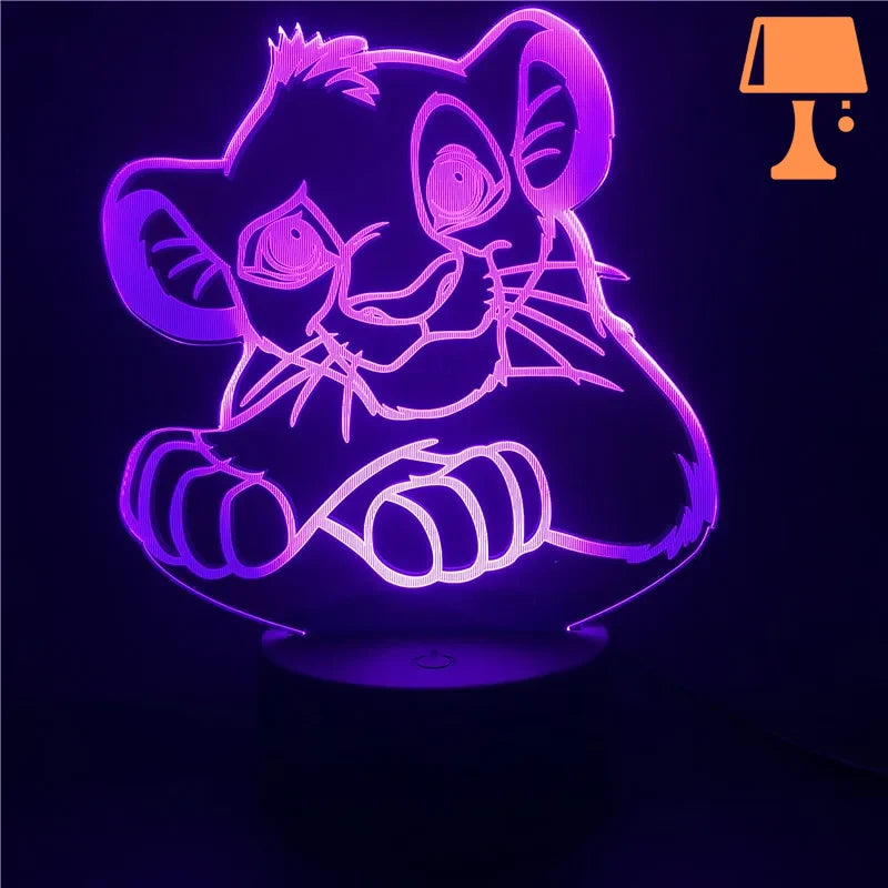 lampe lion bébé rose