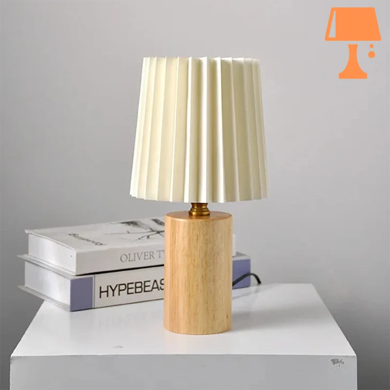 lampe table chevet bois blanc