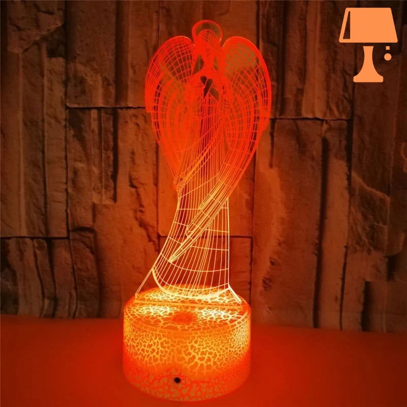 lampe de chevet avec ange rouge