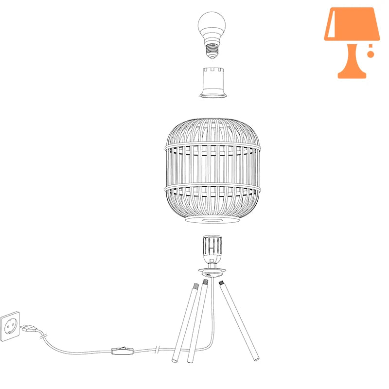lampe de chevet en palette  construction