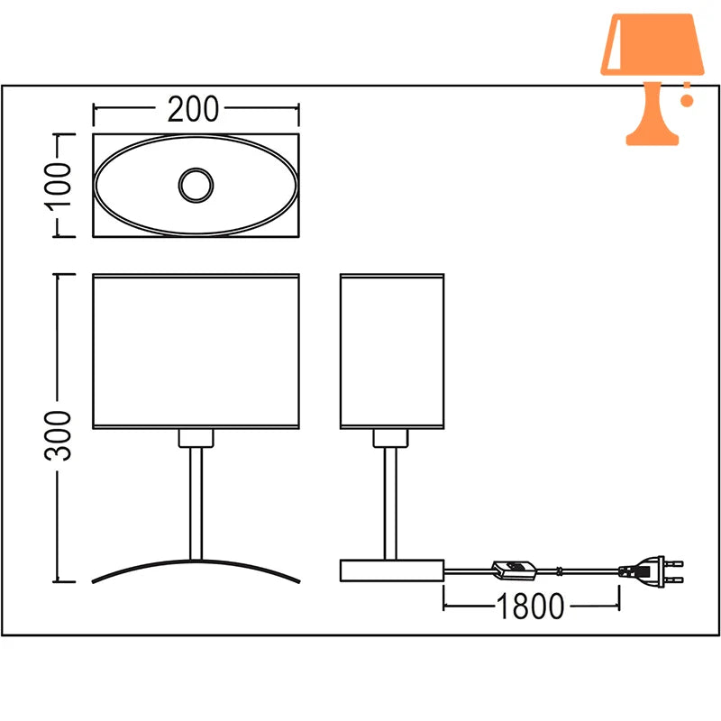 lampe de chevet grises mesure
