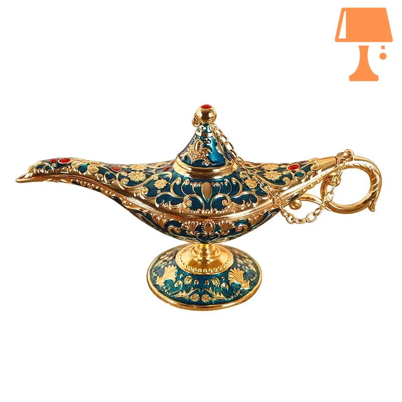 lampe de chevet indienne bleu doré