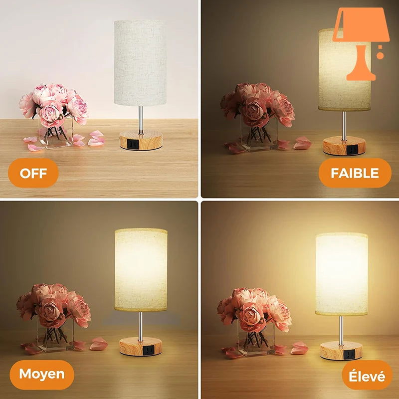 lampe de chevet lin lumière
