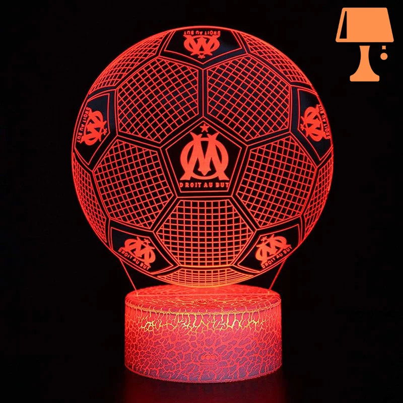 lampe de chevet olympique de marseille rouge