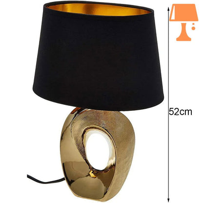 lampe de chevet or et noir mesure