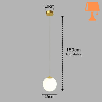 lampe de chevet pendante dorée